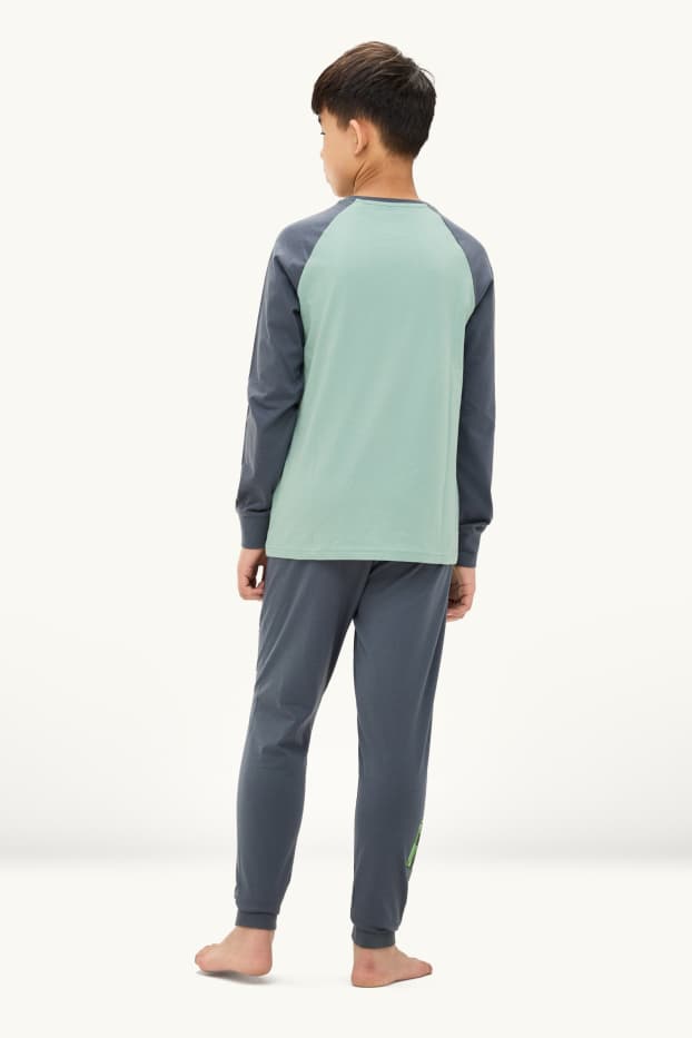 Kinder Jungen - Minecraft - Pyjama - 2 teilig - Glanz-Effekt - grün