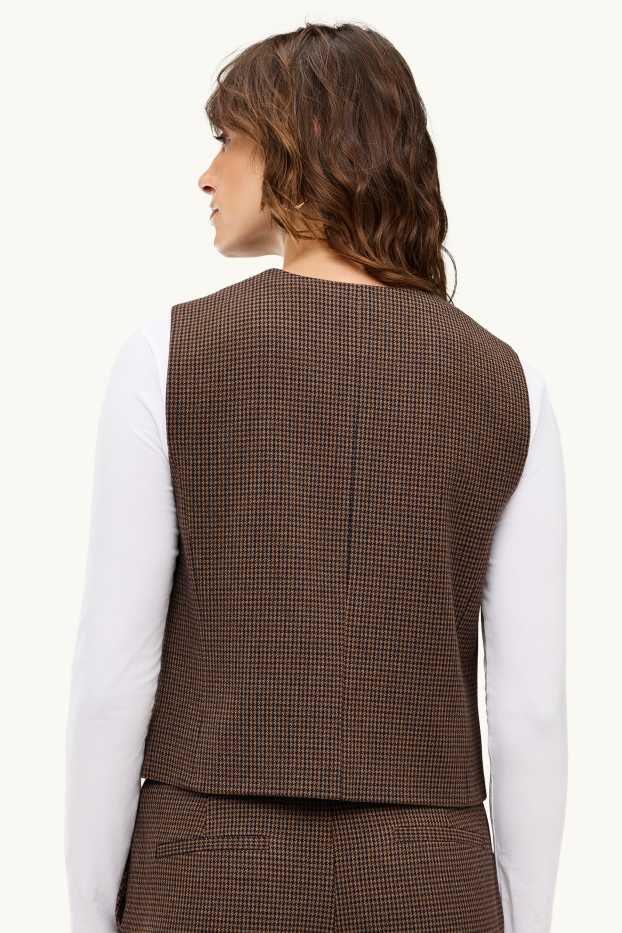 Damen - Business-Weste - tailliert - gemustert - braun / dunkelblau