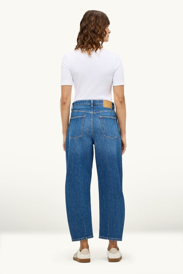 Women - Barrel jeans - high waist - blue denim