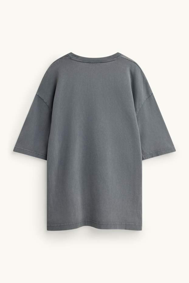 Women - T-shirt - oversized - dark gray