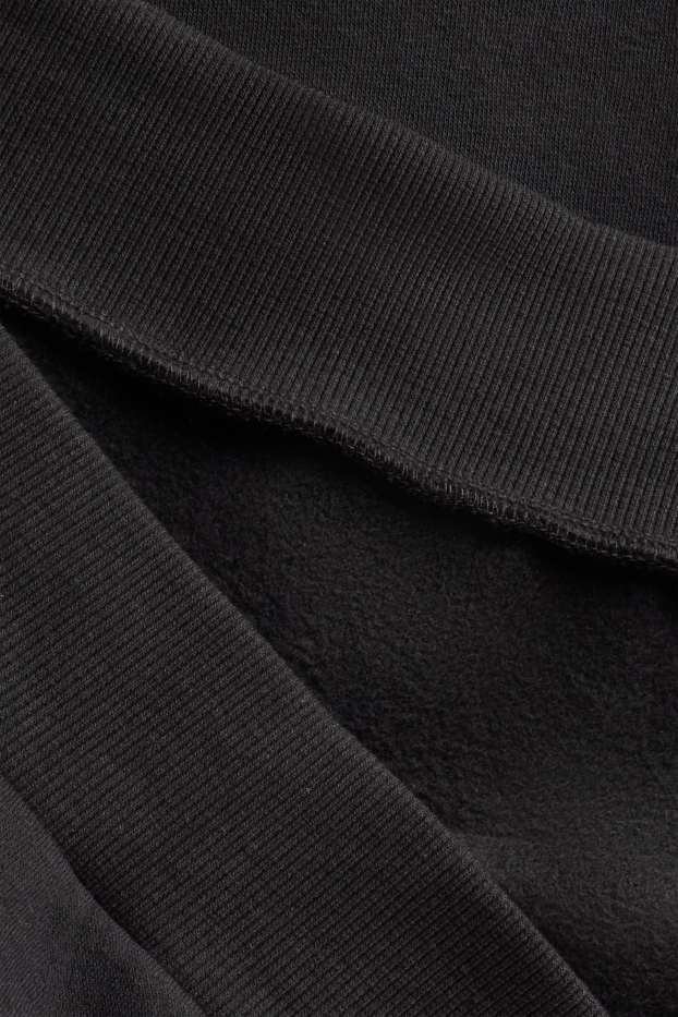 Damen - Sweatshirt - bestickt - schwarz