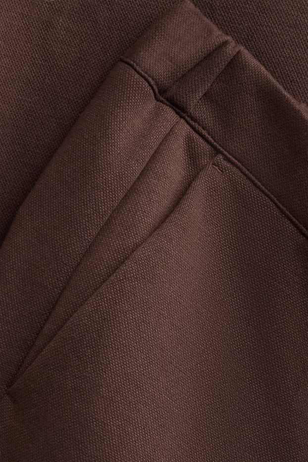 Femei - Pantaloni de stofă - talie înaltă - relaxed fit - maro închis
