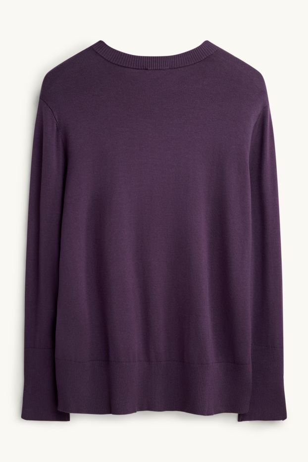 Femei - Pulover din tricot fin - violet