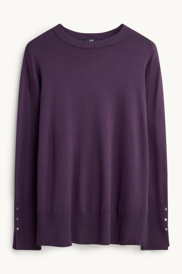 Femei - Pulover din tricot fin - violet