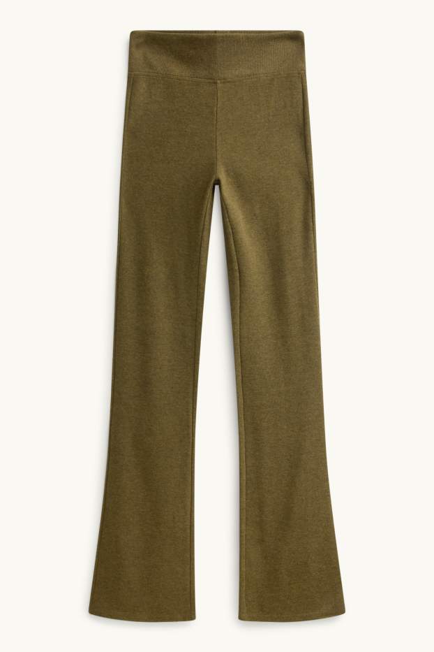 Femei - Pantaloni de trening din tricot fin - verde