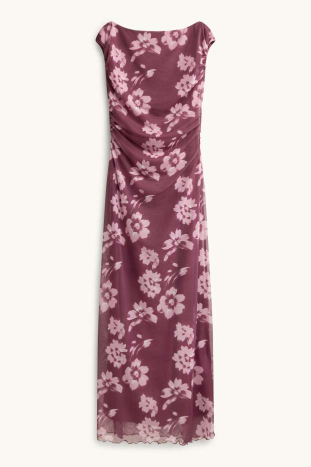 Dona - Vestit bodycon - malla - de flors - lila