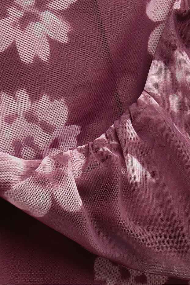 Dona - Vestit bodycon - malla - de flors - lila