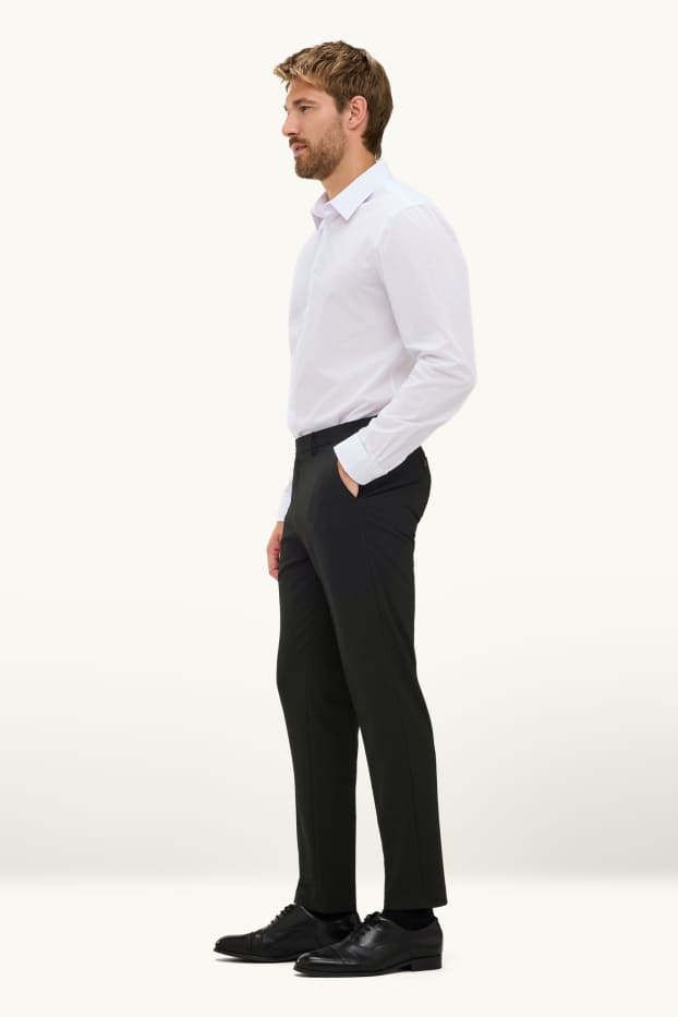 Pánské - Oblekové kalhoty - slim fit - Flex - černá