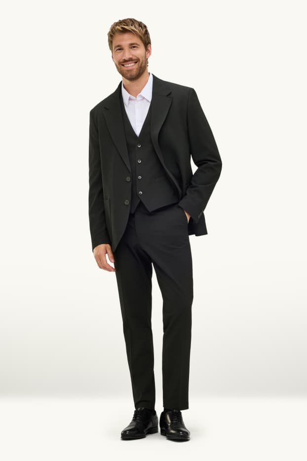 Pánské - Oblekové kalhoty - slim fit - Flex - černá
