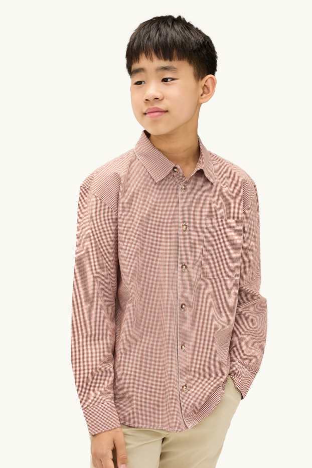Nen - Camisa - de quadres - vermell/blanc