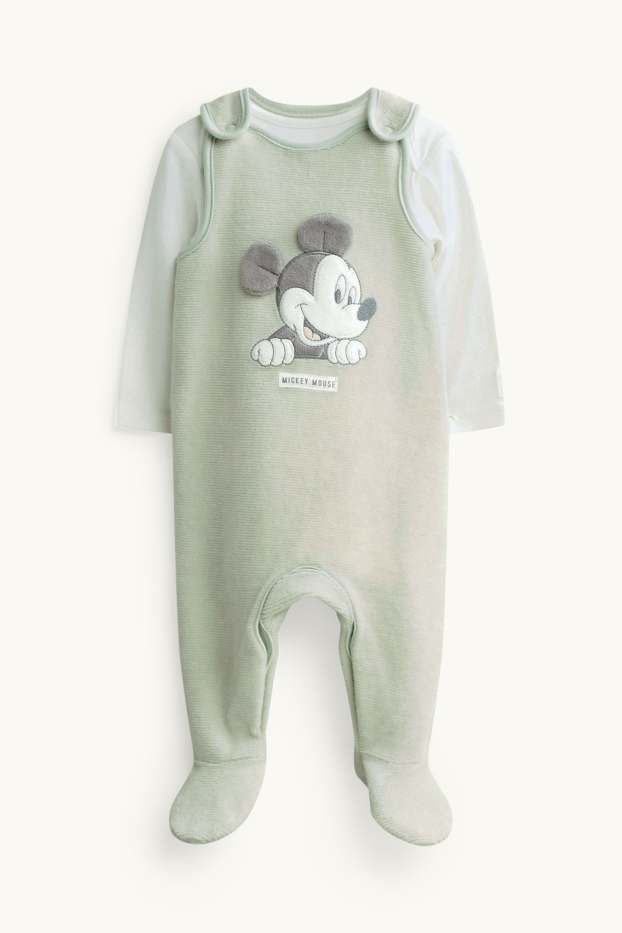 Unisex - Topolino - set con tutina - 2 pezzi - verde menta