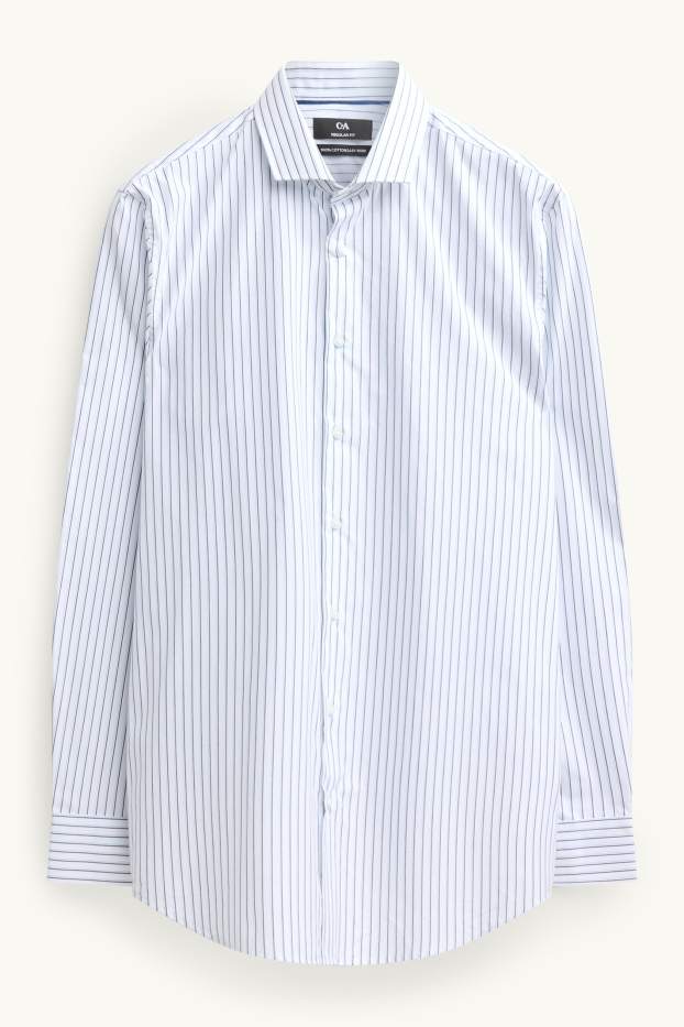 Men - Business shirt - regular fit - cutaway collar - easy-iron - white / blue