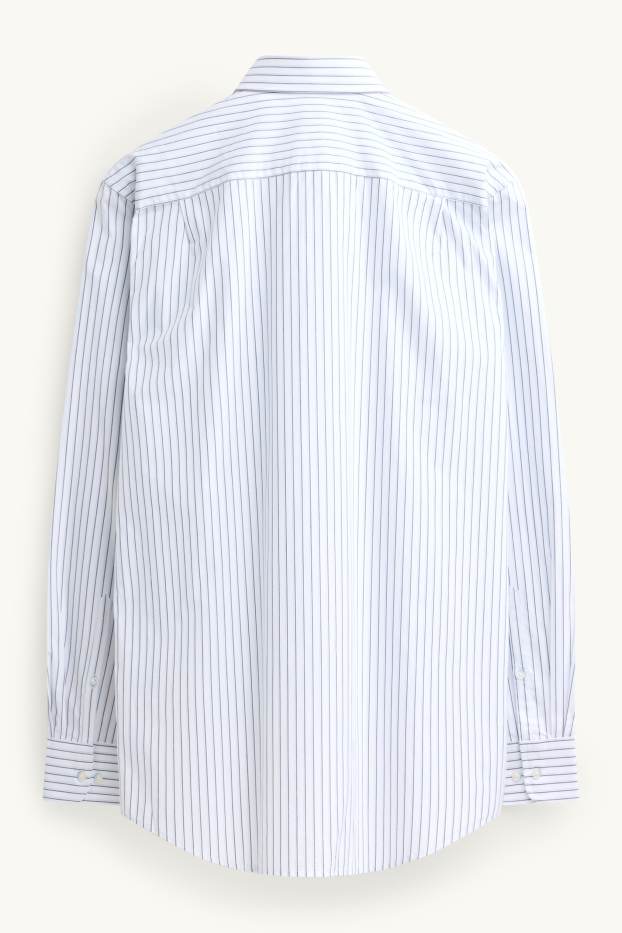 Men - Business shirt - regular fit - cutaway collar - easy-iron - white / blue
