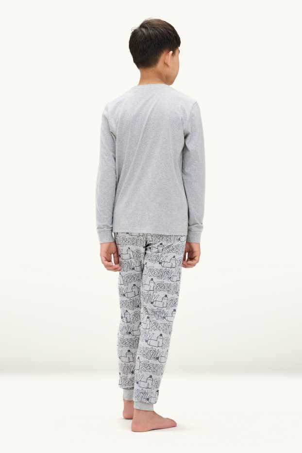 Enfants garçons - Graffitis - pyjama - 2 pièces - gris