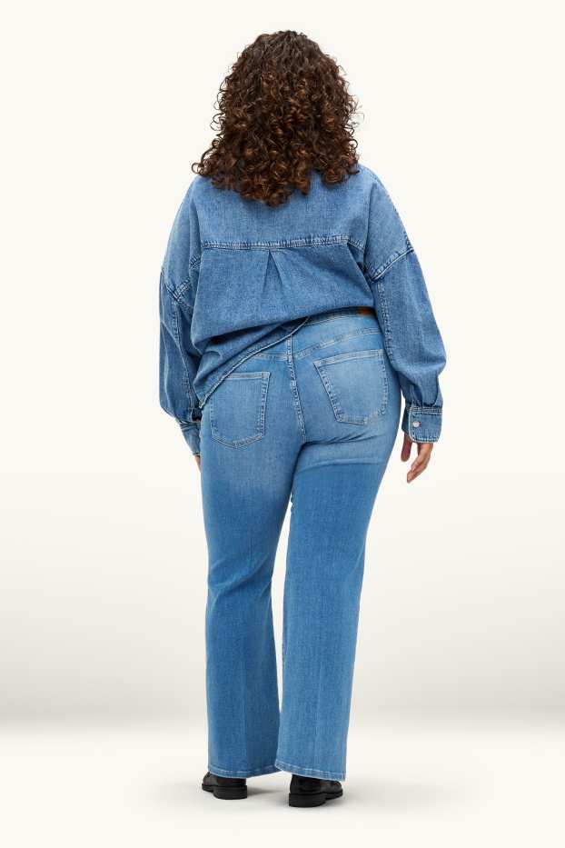 Damen - Flared Jeans - Mid Waist - LYCRA® - jeansblau