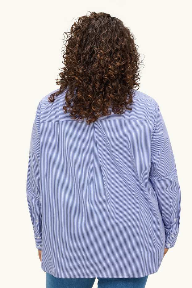 Women - Shirt blouse - striped - blue / white