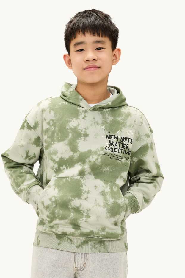 Enfants garçons - Sweat à capuche - à motif - vert clair