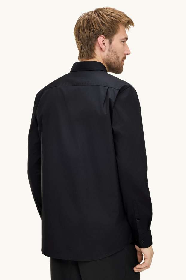 Uomo - Camicia - regular fit - collo all'italiana - nero