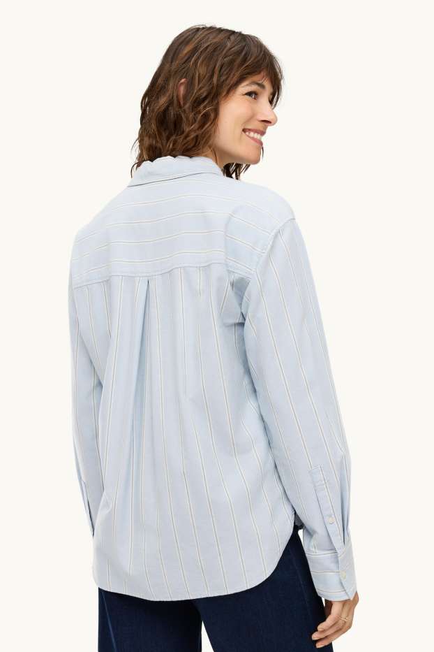 Donna - Camicia - a righe - azzurro