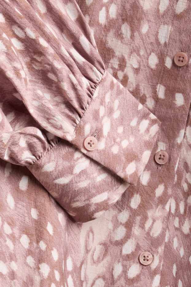 Dames - Overhemdblouse - met patroon - bruin