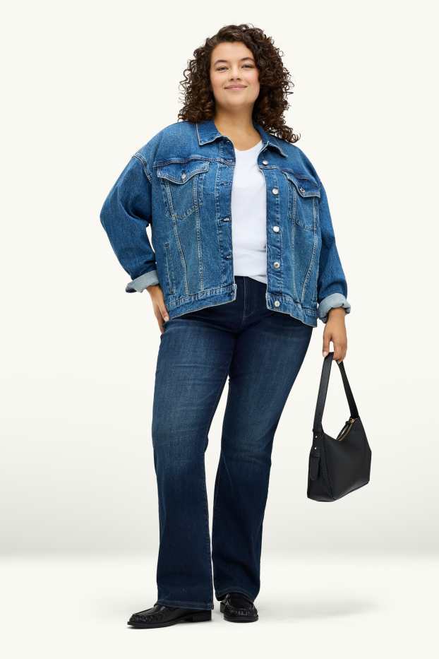 Femmes - Bootcut jean - mid waist - jean bleu foncé