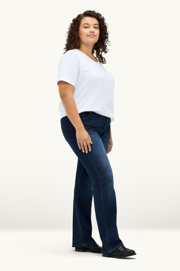 Femmes - Bootcut jean - mid waist - jean bleu foncé