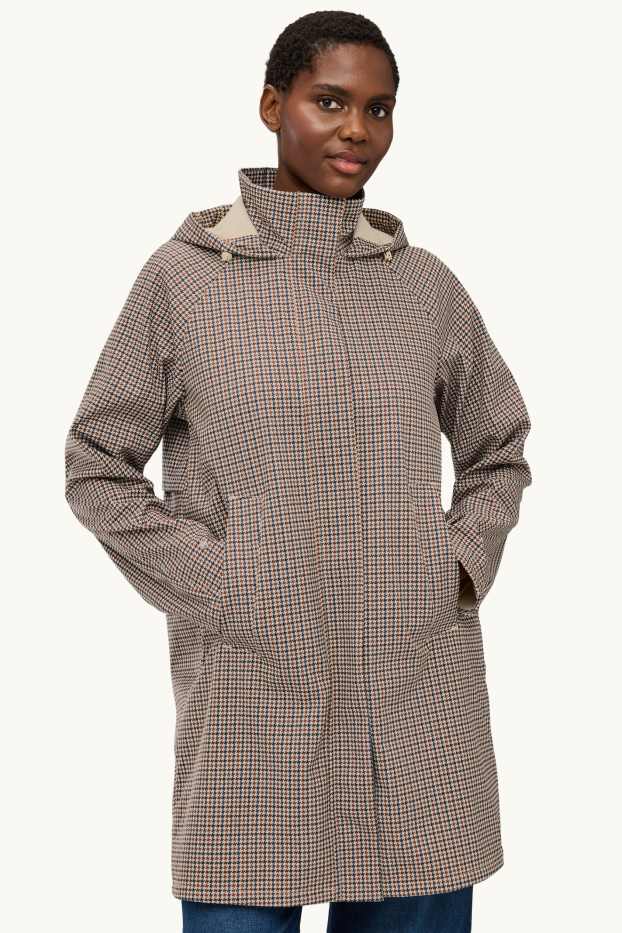 Dames - Softshellmantel met capuchon - waterafstotend - 4 Way Stretch - beige