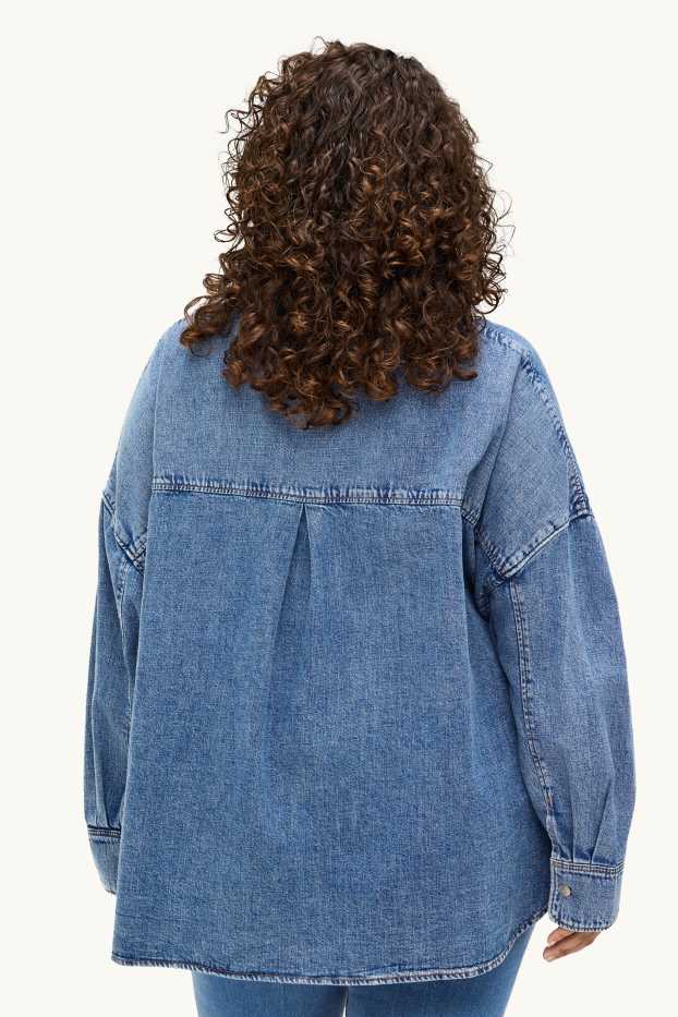 Femei - Bluză tip cămașă din denim - denim-albastru
