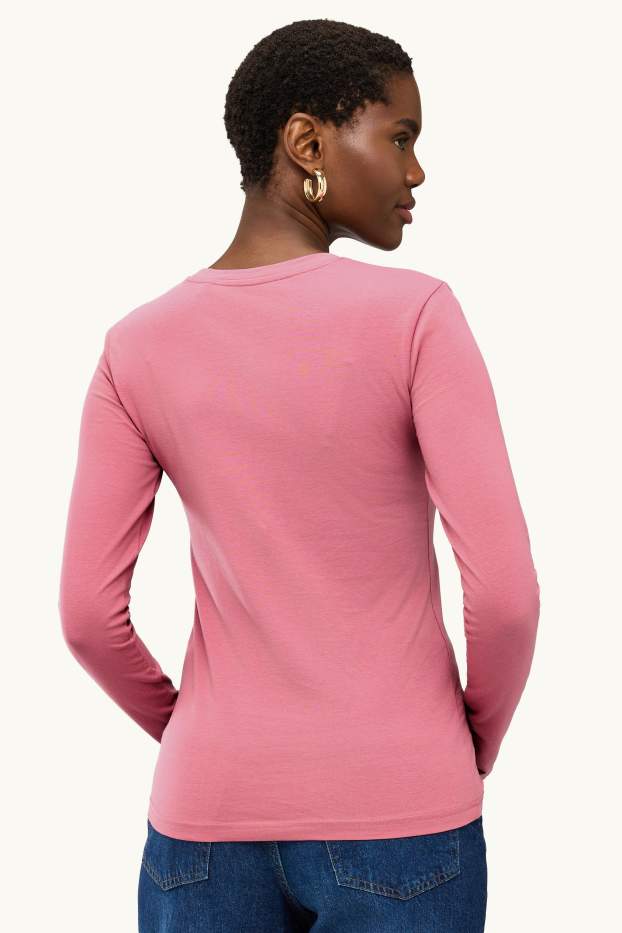 Femmes - Haut à manches longues - slim fit - rose