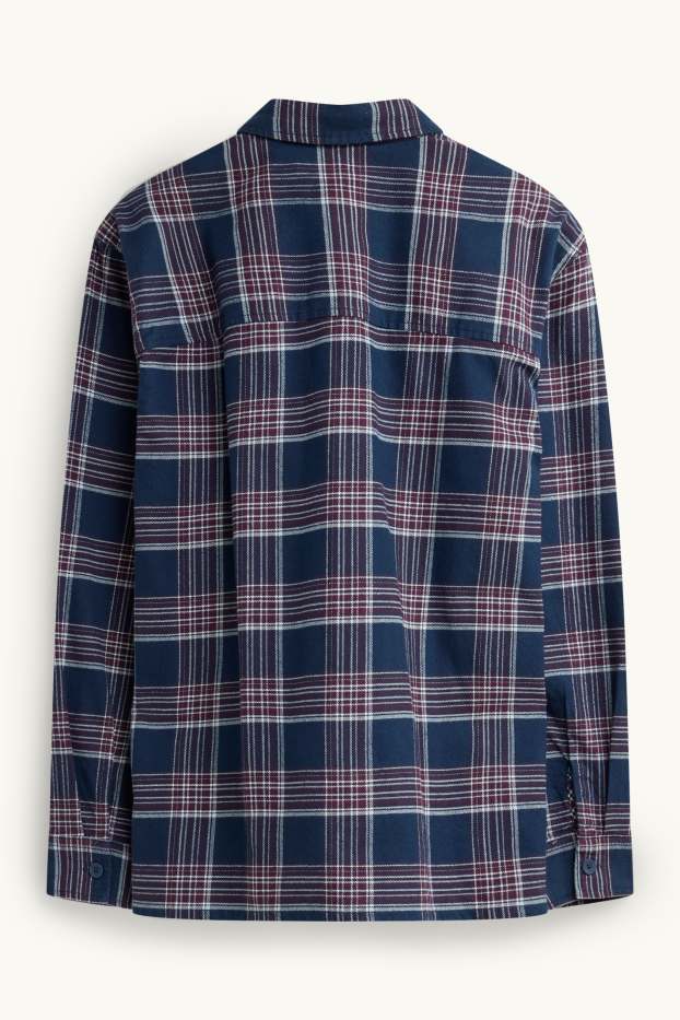 Herren - Hemd - Relaxed Fit - Kent - kariert - dunkelblau / weiß