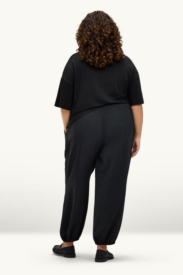 Mujer - Pantalón bombacho - mid waist - balloon leg - negro