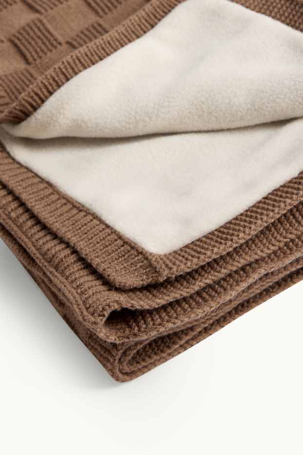 Unisexe - Couverture pour bébé - à carreaux - finition texturée - 70 x 90 cm - marron clair
