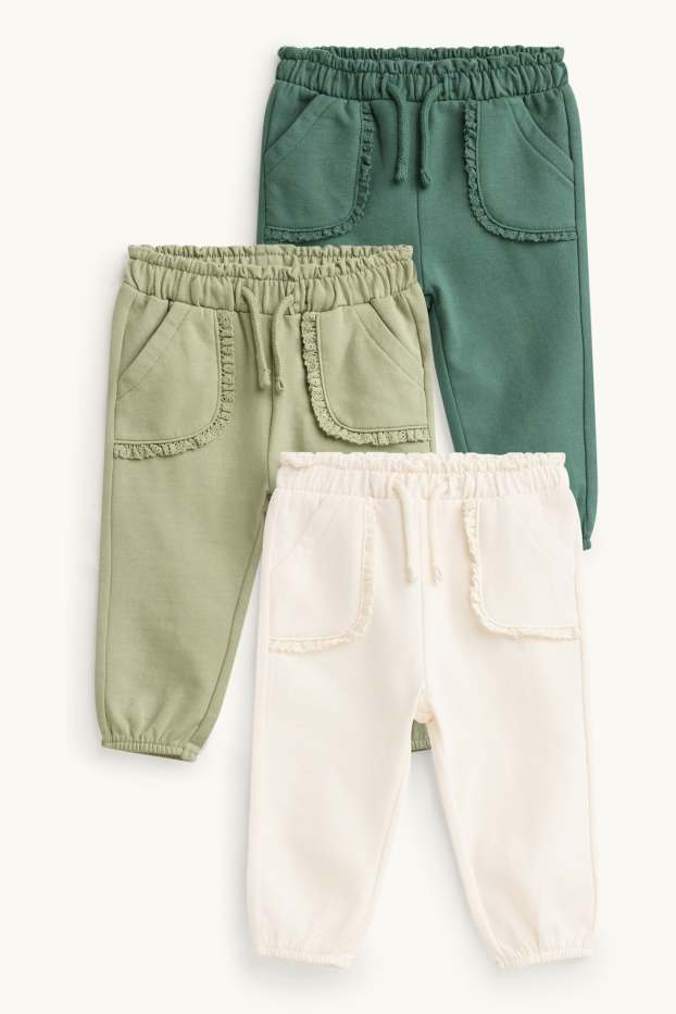 Baby Girls - Multipack of 3 - baby joggers - cremewhite