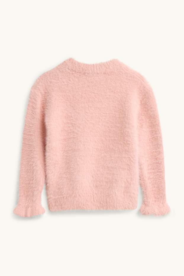 Bambine - Leprotto - maglione - effetto brillante - rosa pallido