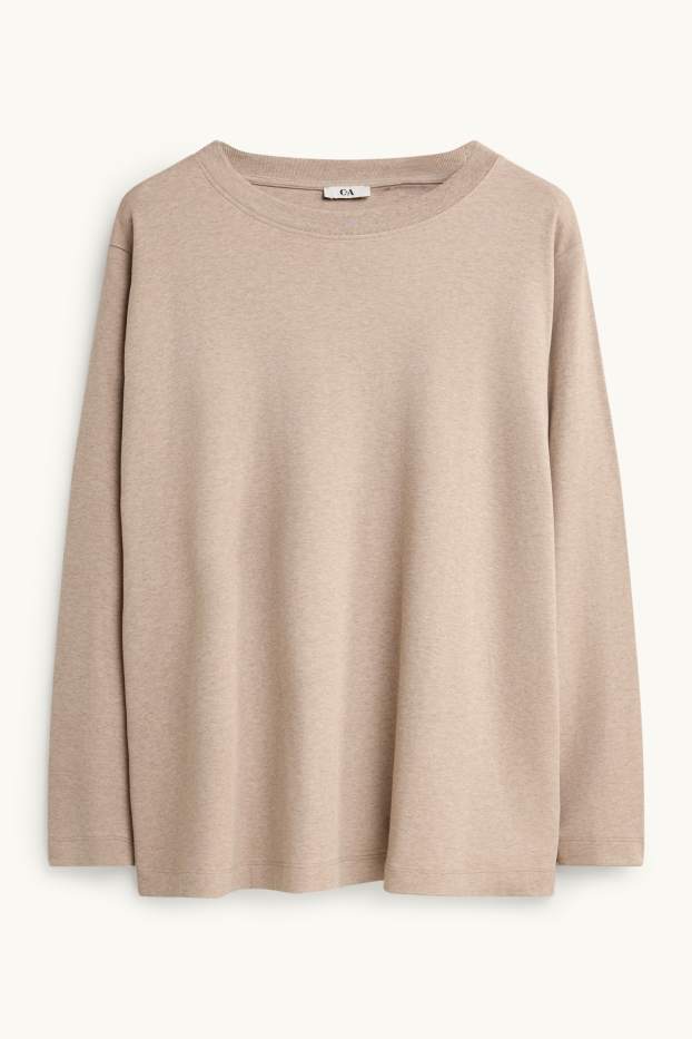 Damen - Langarmshirt - beige