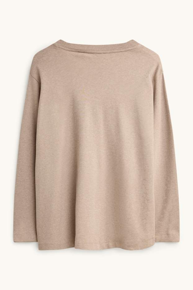 Damen - Langarmshirt - beige