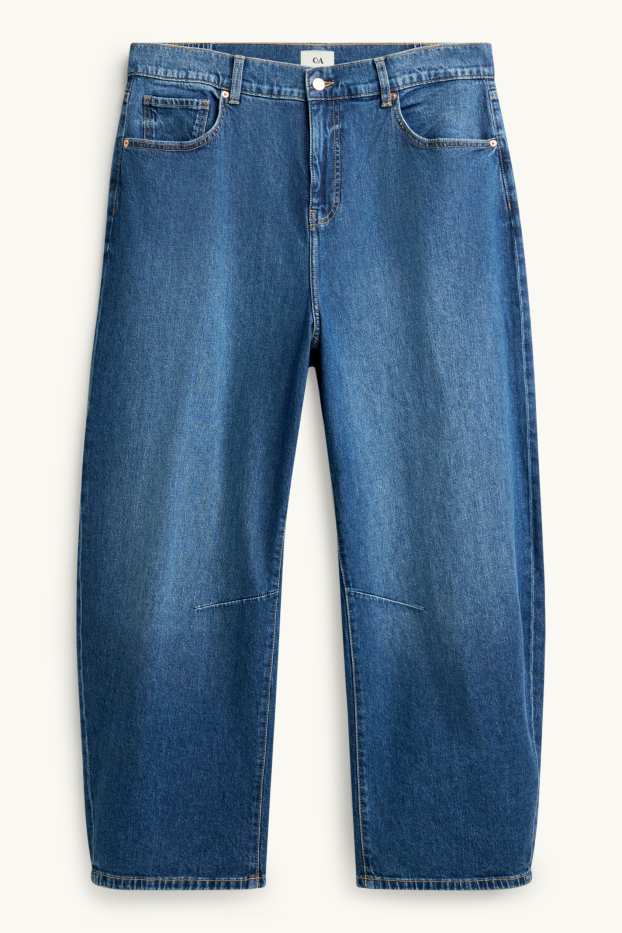 Damen - Barrel Jeans - High Waist - jeansblau