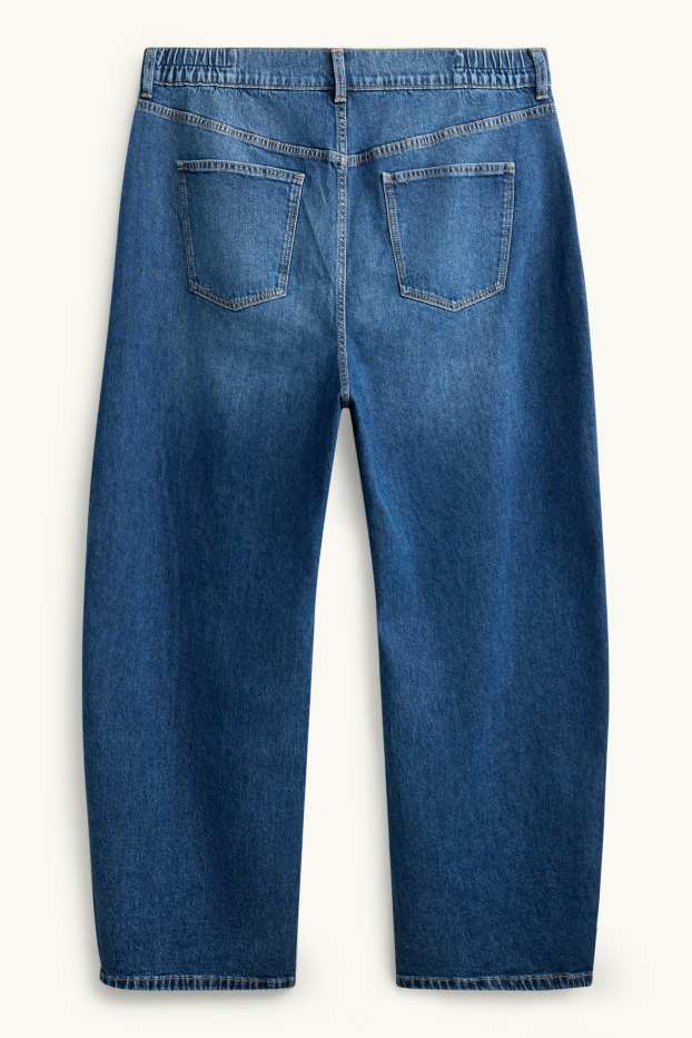 Damen - Barrel Jeans - High Waist - jeansblau