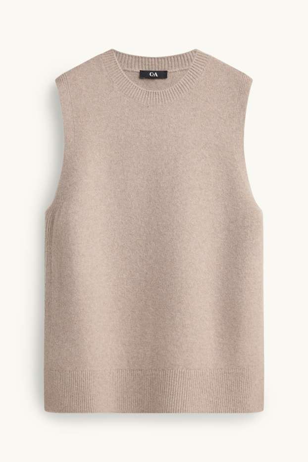 Damen - Pullunder - beige