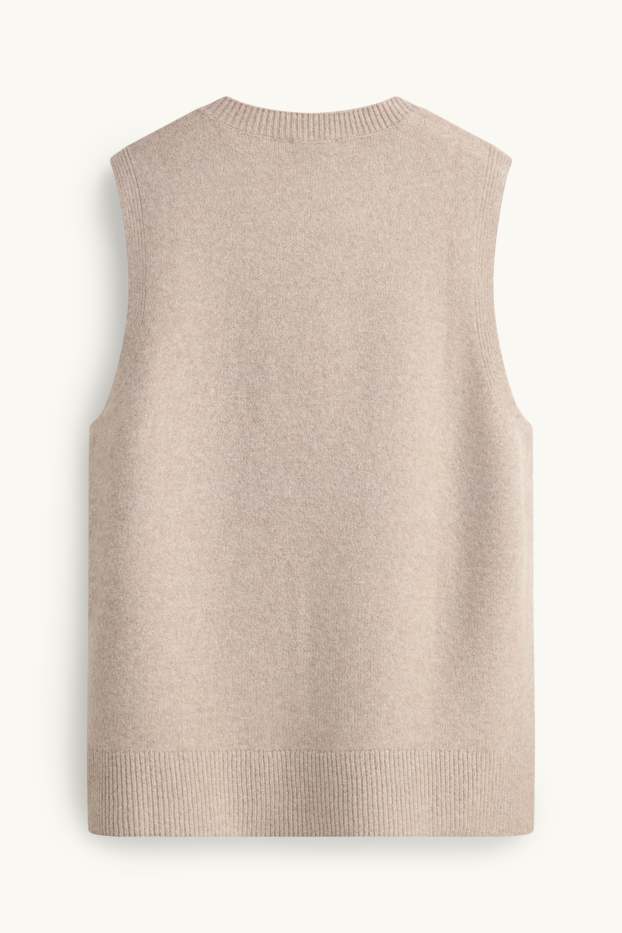 Damen - Pullunder - beige