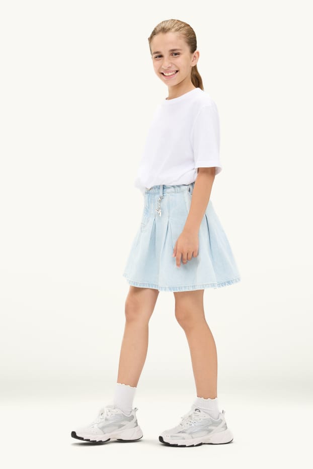 Children Girls - Denim skirt - denim-light blue
