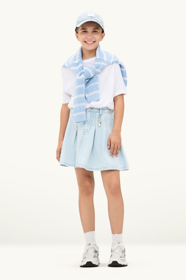 Children Girls - Denim skirt - denim-light blue