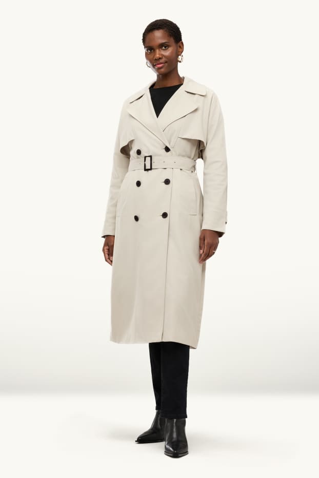 Femmes - Trench à ceinture - blanc crème