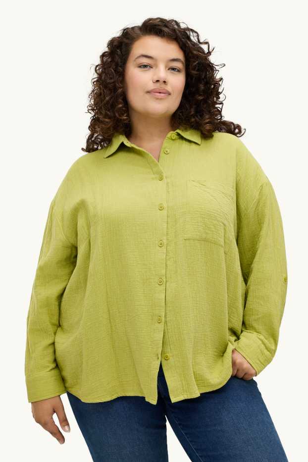 Damen - Musselin-Bluse - hellgrün