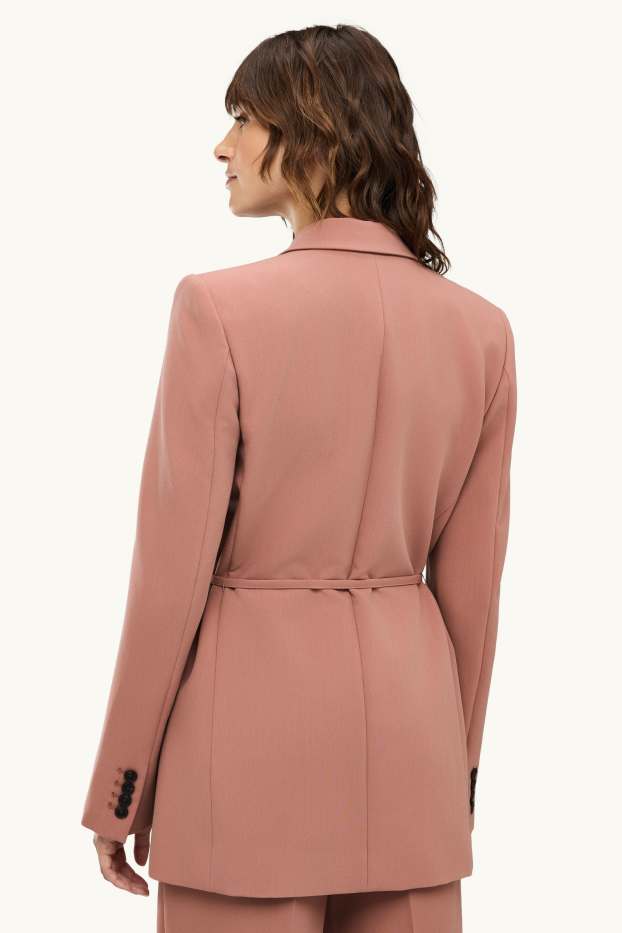 Femmes - Blazer long - regular fit - rose