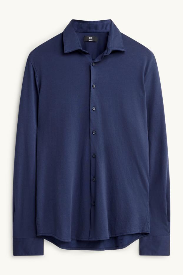 Home - Camisa - blau fosc