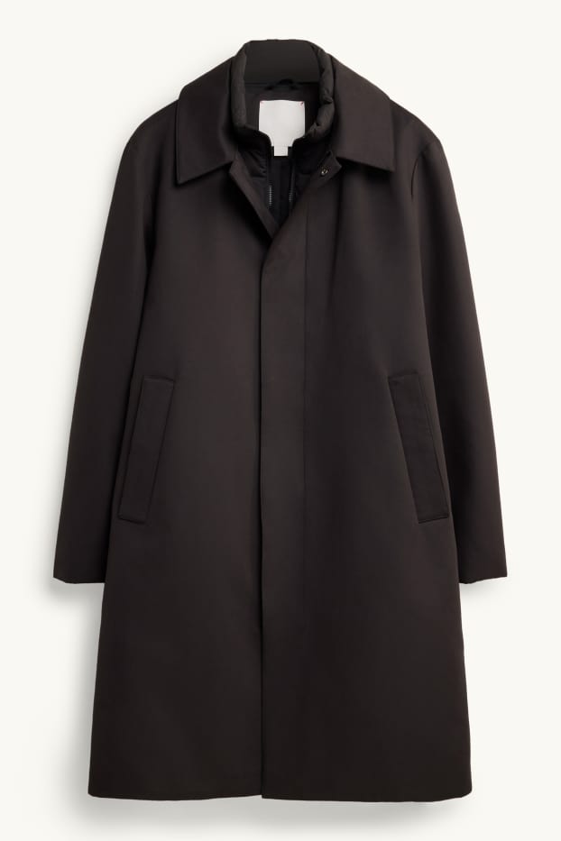 Uomo - Cappotto - foderato - effetto sovrapposto - marrone scuro