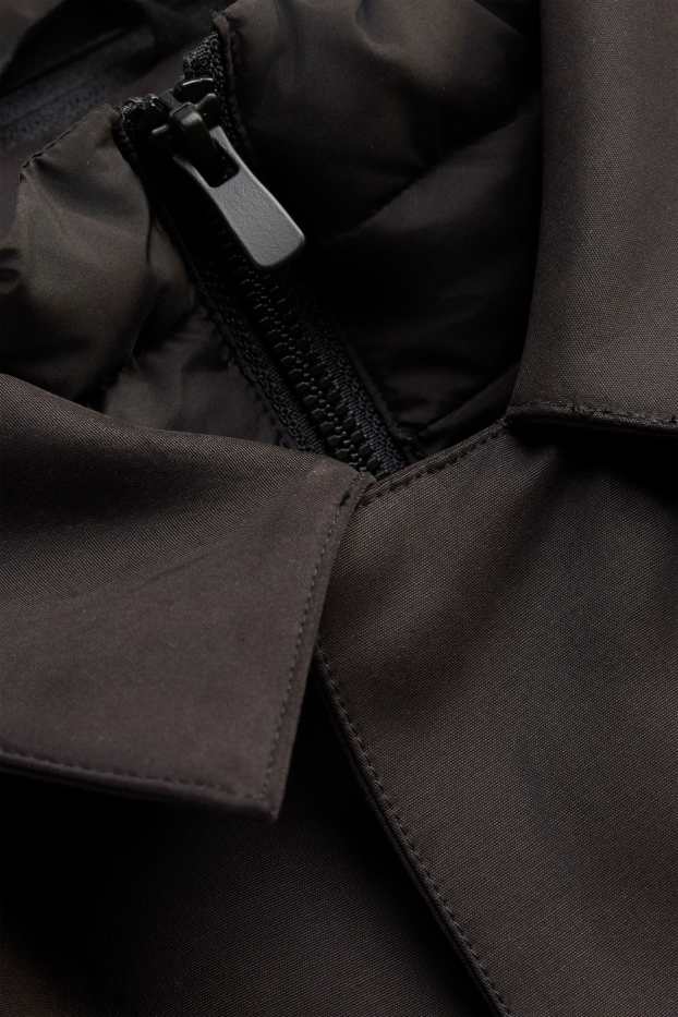 Uomo - Cappotto - foderato - effetto sovrapposto - marrone scuro