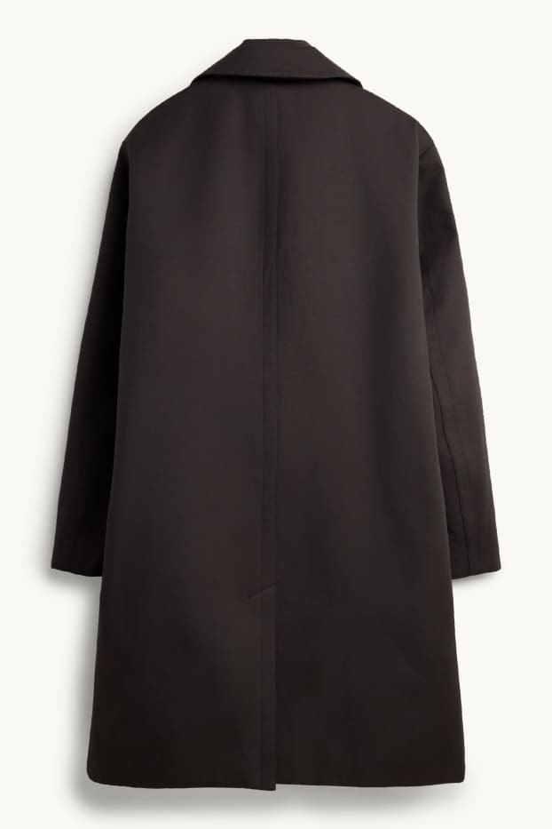 Uomo - Cappotto - foderato - effetto sovrapposto - marrone scuro