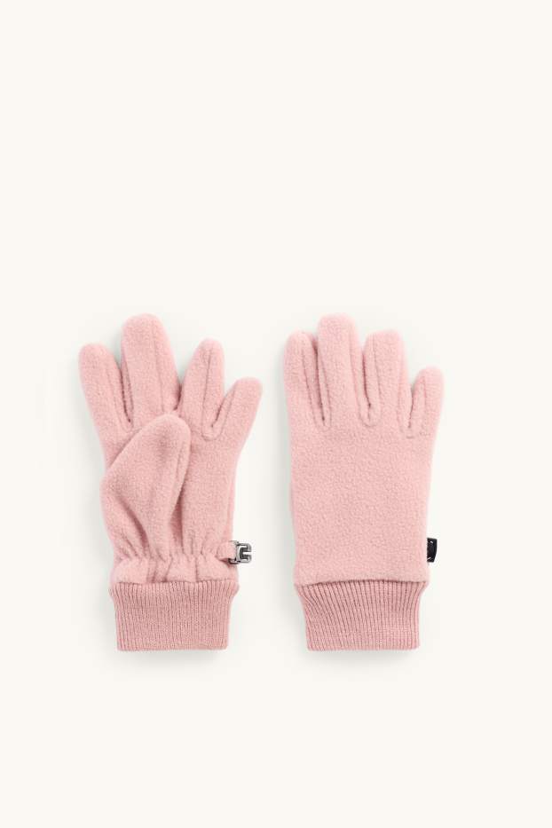 Enfants filles - Gants en polaire - rose